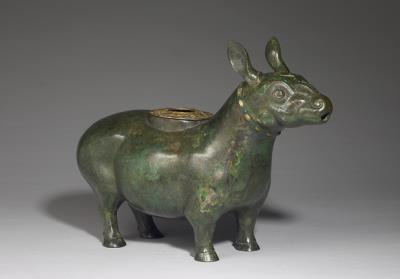 图片[3]-Animal-shaped zun wine vessel inlaid with malachite and turquoise, mid-Warring States period, c. 4th-3rd century BCE-China Archive